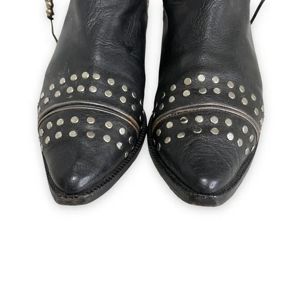 El Vaquero -  Studded Rhinestone Tassel Black Boots- - 7 - Picture 6 of 15